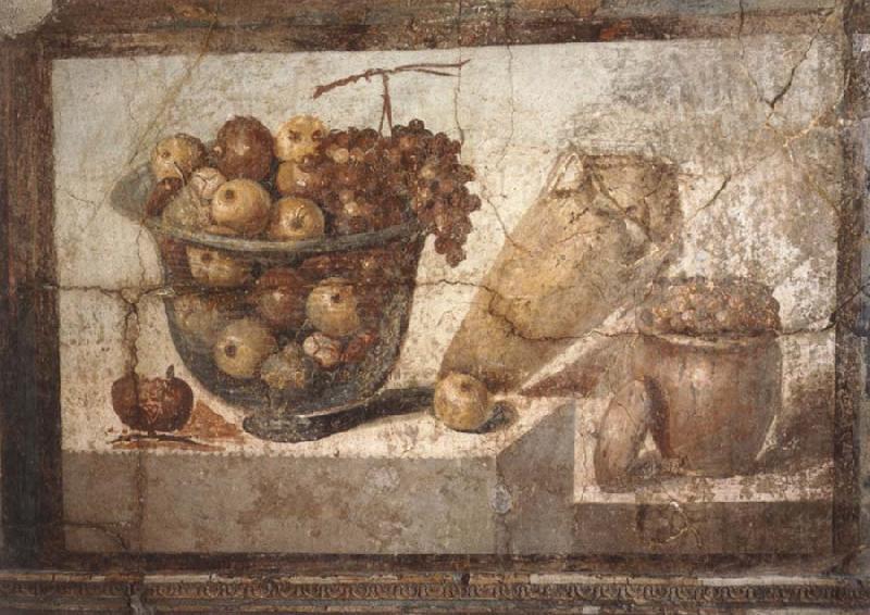 unknow artist Kristallschussel with fruits Wandschmuch out of the villa di Boscoreale Sweden oil painting art